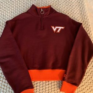 Virginia Tech cropped 1/4 zip pullover